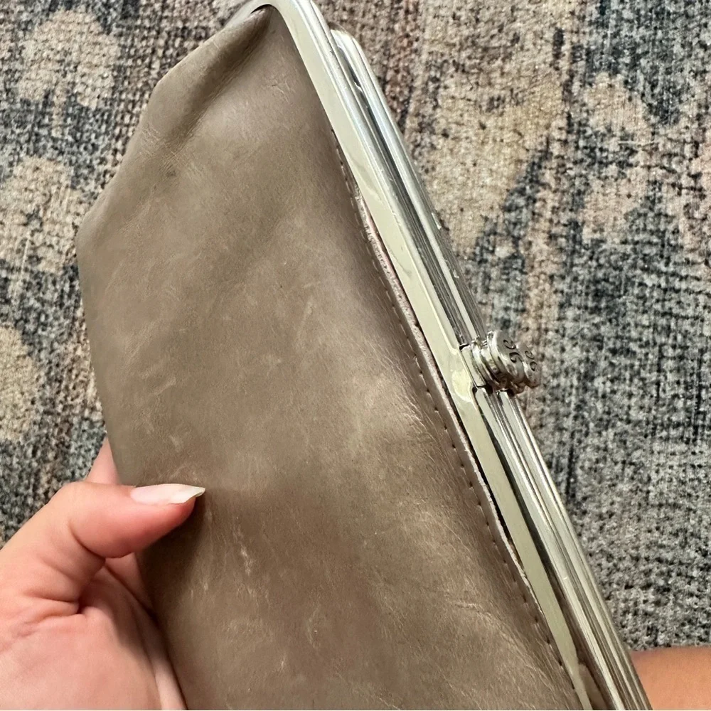 HOBO Taupe Leather Wallet